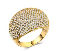 Liant Porte-clés Bijoux Européen et anneau américain géométrique conception plein Zircon bijoux personnaliser bagues Perles Crochets Anneaux (Gold, 9)