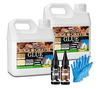 Liant pour Gravier - 2L Colle Cailloux Extérieur avec Colorant 2 Couleurs | Résistante aux Intempéries, Longue Durée | Stabilisateur de Gravier Puissant pour Pierre, Pailli, Copeaux de Bois, écorces