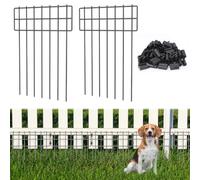 LIANTRAL Clôtures de jardin, barrières animaux, Clôture métallique décorative en plein air, clôture sans creusage, clôtures d'animaux pour chiens et lapins, total 42 cm x 7,6 m, 25 pièces