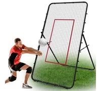 LIANTRAL Filet de Rebond de Volley-Ball de 2,1 x 1,2 m, Portable et Angles réglables, Grand But de Football, Aide à l'entraînement de Football, Zone Cible de Rebond pour Enfants et Adultes, Noir
