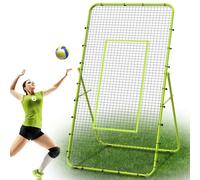 LIANTRAL Filet de rebond de volley-ball, équipement d'entraînement de volleyball avec zone de frappe pour la pratique du sport de crosse et de baseball, filet de volleyball réglable à 5 angles pour