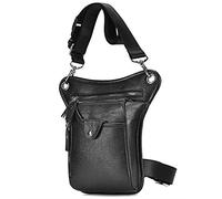 LIANYG Sacoche de Jambe Moto,Leg Bag Moto Vintage Cuir Taille Sac à Jambe de Goutte for Hommes Femmes Ceinture Bum Bum Sac Polyvalent Moto vélo de randonnée en Plein air Camping (Color : Black)