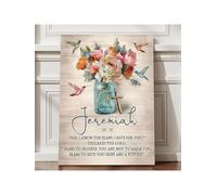 lianyibo 1 affiche murale avec verset biblique religieux, impression sur toile, motif floral, colibri, décoration, cadre 60 x 80 cm