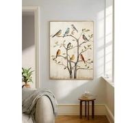 lianyibo 1 pièce d'art mural vintage coloré représentant une hirondelle, décoration murale pour salon, cadre 70 x 100 cm