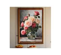 lianyibo 1 pièce Nature morte Roses Impression Fleur Peinture Botanique Toile Affiches Art Vintage Impressions | Décoration Murale sur Toile 30x40cm Sans Cadre