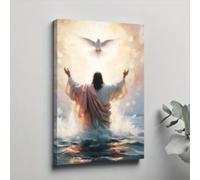 lianyibo 1 toile murale Jésus, affiche chrétienne, décoration pour salon, chambre à coucher, 50 x 70 cm, sans cadre