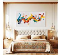 lianyibo Abstract Wall Art Prints Artwork Colorful Music Notes Canvas Prints Modern Wall Art For Bedroom Apartment Decorations(70x140cm/Inner frame)