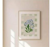 lianyibo affiche aquarelle vintage motif lys bleu-vert - Art mural abstrait, peintures de mode pour décoration de salon ou de bureau (40 x 60 cm, sans cadre)