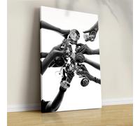 lianyibo Affiche « Cheers » tableau sur toile noir et blanc poster champagne affiche cocktail décoration salon/chambre (30x40cm/sans cadre)