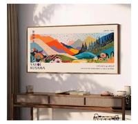 lianyibo Affiche de l'exposition de fleurs de Yayoi Kusama peinture sur toile impression d'art mural japonais décoration d'intérieur 90 x 180 cm sans cadre