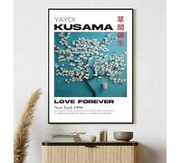 lianyibo Affiche d'exposition d'art abstrait japonais Yayoi Kusama Mountain, peintures sur toile, décoration murale, 70 x 100 cm, sans cadre
