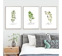 lianyibo Affiche murale sur toile avec motif d'herbes, peinture à l'aquarelle parfumée, origan, sauge, romarin, décoration de cuisine, 20 x 30 cm, cadres