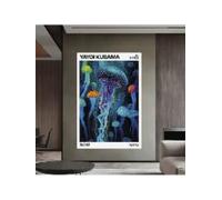 lianyibo Affiches murales colorées représentant des méduses de l'océan, affiches japonaises uniques d'animaux, impressions sur toile de Yayoi Kusama pour décoration de salon (50 x 75 cm, sans cadre)