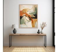 lianyibo Beige, moutarde, rouille, vert et noir, art mural abstrait moderne et contemporain, impression sur toile et affiches, décoration, cadre 80 x 120 cm