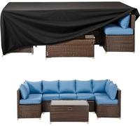 lianyibo Black Housse Salon de Jardin Exterieur 165x70x80cm Chaise de Jardin Exterieur Empilable, Housse de Protection Fauteuil de Jardin, Tissu Oxford 420D Imperméable, Anti-UV/Pluie