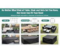 lianyibo Black Housse Salon de Jardin Exterieur 185x70x80cm Chaise de Jardin Exterieur Empilable, Housse de Protection Fauteuil de Jardin, Tissu Oxford 420D Imperméable, Anti-UV/Pluie