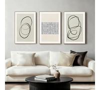 lianyibo Décoration murale abstraite bohème, impressions sur toile géométriques bohèmes modernes, style graffiti neutre du milieu du siècle pour le salon (50 x 75 cm x 3 / cadre intérieur)