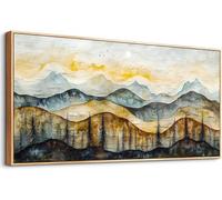 lianyibo Grande toile abstraite représentant un paysage de montagne, idéale pour décorer un salon, une maison de campagne, une chambre ou un bureau (65 x 130 cm/sans cadre)