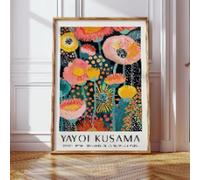 lianyibo Impression florale moderne | Affiche florale colorée inspirée de Yayoi Kusama | Décoration de salon nature tropicale 60 x 90 cm, sans cadre