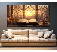 lianyibo Impression sur toile de la Sainte Bible, art mural religieux, décoration murale biblique, décoration murale religieuse pour salon ou chambre (90 x 180 cm/cadre intérieur)