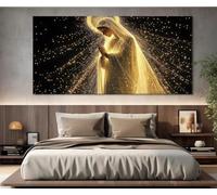 lianyibo Impression sur toile de la Sainte Vierge Marie, peinture chrétienne de la Vierge Marie en prière, art mural catholique romain, décoration murale religieuse (80 x 160 cm/cadre intérieur)