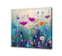 lianyibo Impression sur toile d'une aquarelle représentant un champ de fleurs sauvages colorées décoration murale florale moderne pour le salon (60x80cm/sans cadre)