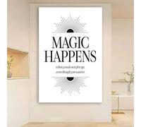 lianyibo La magie opère lorsque vous n'abandonnez pas, même si vous le souhaitez. Affiche - Décoration murale motivante et positive (30 x 40 cm/cadre intérieur)