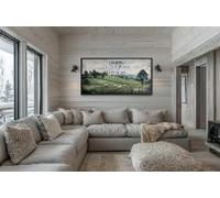 lianyibo Le Seigneur est mon berger Psaume 23:1 - Moutons dans un vert pâturage Verset biblique Décoration murale de ferme, Impression sur toile chrétienne (80x160cm/Sans cadre)