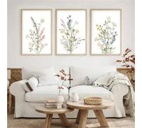 lianyibo Lot de 3 affiches murales bohèmes florales et botaniques, fleurs sauvages, décoration moderne et minimaliste, impressions sur toile, peintures, 70 x 100 cm, 3 cadres