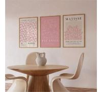lianyibo Lot de 3 affiches murales roses inspirées de Matisse et Picasso, affiches abstraites de marché floral, impressions sur toile pour décoration de salon, cadre 30 x 40 cm x 3