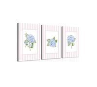 lianyibo Lot de 3 impressions aquarelles d'hortensias, art mural côtier, impressions esthétiques côtières, décoration pour chambre, salon ou bureau (60 x 80 cm x 3 / sans cadre)