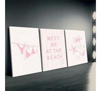 lianyibo Lot de 3 tableaux muraux sur toile « Rendez-vous à la plage », pour décoration de chambre, de salon ou de bureau, 20 x 30 cm, 3 cadres