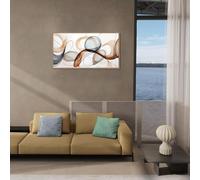 lianyibo Modern Abstract Wall Art - Deep Spirituality Art White And Brown Canvas Pictures Artwork Living Room Office Decor(75x150/Inner frame)