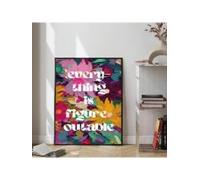 lianyibo Moderne Style Texte Toile murale, Citation inspirante Imprimé, Floral Abstrait Affiche Chambre à coucher, Salon Décoration (60x80cm/Sans cadre)