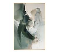 lianyibo Peinture abstraite vert sauge sur toile, impression gris-vert, décoration murale moderne, très grand format, vert-beige, 60 x 80 cm, sans cadre