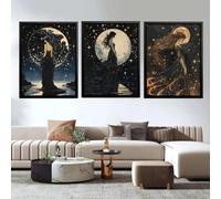 lianyibo Peinture sur toile Art Nouveau représentant le ciel nocturne et la lune, mythologie grecque, déesse des étoiles et des constellations, décoration murale, 21 x 30 cm, sans cadre