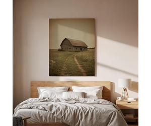 lianyibo Rustique Barn Toile murale, Vintage Maison de ferme Paysage Imprimé, Campagne Road Rural Décoration Pour Salon, Chambre à coucher (20x30cm/Sans cadre)