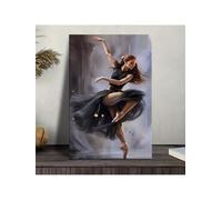 lianyibo Tableau à l'huile sur toile « Âme de ballerine » (60 x 80 cm, cadre intérieur) - Élégante œuvre d'art représentant une ballerine, idéale pour décorer un salon, un bureau ou un bar