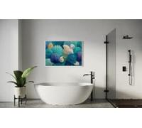 lianyibo Tableau abstrait « Rochers bleus » pour salle de bain, impression sur toile « Pierre océanique », œuvre d'art moderne d'inspiration côtière pour la décoration (70 x 100 cm/cadre intérieur)