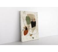 lianyibo Tableau abstrait vert olive, beige, rouille, marron et noir sur toile, œuvre d'art imprimée moderne et contemporaine, décoration intérieure (70 x 110 cm avec cadre intérieur)