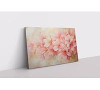 lianyibo Tableau floral imprimé sur toile avec des fleurs roses | Couleurs douces et feutrées | Décoration botanique élégante pour le salon (20 x 30 cm/Sans cadre)