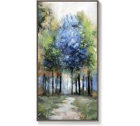 lianyibo Tableau mural Forêt colorée, grande toile représentant un arbre et un chemin, paysage champêtre, décoration de salon (90 x 180 cm/cadre intérieur)