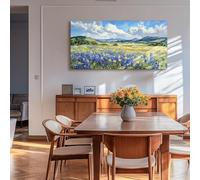 lianyibo Tableau paysager nature, grande toile imprimée représentant une prairie sauvage et des fleurs sauvages, décoration murale pour salon (40 x 80 cm/cadre intérieur)