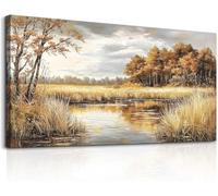 lianyibo Tableau sur toile représentant un paysage lacustre, idéal pour décorer un salon, une chambre, un bureau ou toute autre pièce (90 x 180 cm, sans cadre).