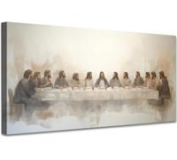 lianyibo The Last Supper Canvas Wall Art for Dining Room Modern Christian Jesus Art Religious Picture for Décoration de Salon (70x140cm/Sans Cadre)