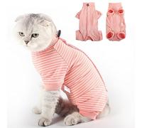 LIANZIMAU Body Chat Post operatoire colerette pour Chat Anti lechage Longues Onesies Empêcher la Perte de vêtements pour Animaux de Compagnie Gilet Chat Anti lechage