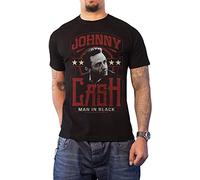 LIAO1999X Johnny Cash T Shirt Man in Black Vintage Logo Mens Black T-Shirts à Manches Courtes(Large)