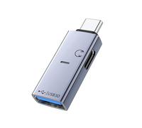 Liaoan Adaptateur USB C vers USB 3.0 OTG 2 en 1 avec voyant lumineux, prend en charge la lecture audio du casque et le transfert de données, peut fonctionner en synchronisation, convient pour USB
