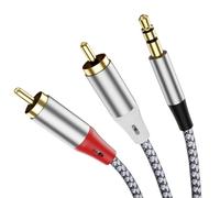 Liaoan Câbles adaptateurs stéréo 3,5 mm vers 2RCA, câbles audio 3,5 mm vers 2RCA, adaptés pour TV, ordinateur, téléphone portable, lecteur MP3, haut-parleur, autoradio, tablette, amplificateur,