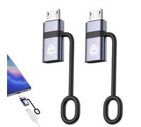 Liaoan Lot de 2 adaptateurs USB C vers micro USB, prend en charge la charge rapide de 18 W et le transfert de données, convient pour les adaptateurs USB C femelle vers micro mâle, ne convient pas pour